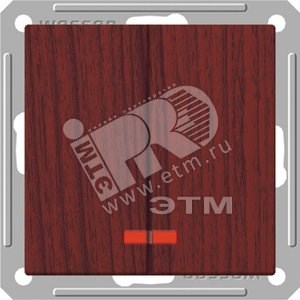VS116-153-9-86 Wessen 59 Двухклавишный выключатель (сх.5) с подсветкой, механизм, мореный дуб (уп.10шт.) VS116-153-9-86 - фото 615598