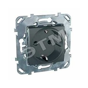 MGU5.037.12ZD Unica top Механизм розетки 1 гнездо с заземлением и шторками, графит (уп.10шт.) Schneider Electric MGU5.037.12ZD - фото 615648