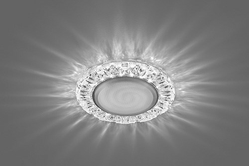 29476 CD4023 с драйвером в комплекте, 20LED*2835 SMD 4000K, 15W GX53, без лампы, прозрачный, хром, Светильник встраиваемый со светодиодной подсветкой  29476 - фото 615852