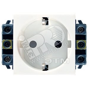 77601/077601/74196 Mosaic Механизм розетки 1 гнездо с заземлением для установки в кабель-канал, винт. клеммы, белая (уп.10шт.) Legrand (Франция) 77601 - фото 615866
