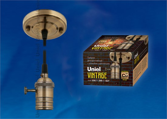 DLC-V-S21K/E27 TS/1,5M/BL BRONZE Vintage Патрон декоративный Материал медь. Цвет бронза. UNIEL DLC-V-S21K/E27 TS/1,5M/BL - фото 615901