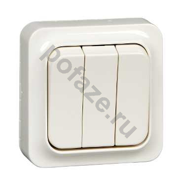 LEX1834536P Eljo Quick Трехклавишный выключатель (СХ.3), белый Schneider Electric LEX1834536P - фото 616014