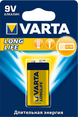 4122.113.411/4122.101.411 Longlife Extra 6LR61/6F22 BL1 Элемент питания (блистер 1шт.) (уп.10/50шт.) Varta 4122.113.411 - фото 616081