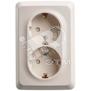PA 16-108K ЭТЮД Розетка угловая 2 гнезда с/з и шторками, бежевая (уп.8шт.) Schneider Electric PA16-108K - фото 616110