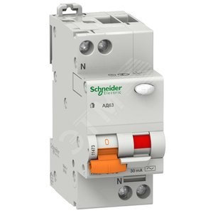 11474 DOMOVOY Диф. автомат 1Р+N 25А 30мА тип AC х-ка C 4,5кА (уп.6шт.) Schneider Electric 11474 - фото 616216