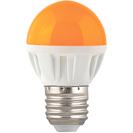 K7CY40ELB Ecola globe LED color 4,0W G45 220V E27 Yellow Лампа св/д шар желтая (уп.10/100шт.) K7CY40ELB - фото 616479