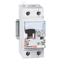 411003/07887 Выключатель авт. диф. тока DX³ 1п+N 2 модуля C 20A 30mA тип AC 10kA 230В~ Legrand (Франция) 411003 - фото 616491