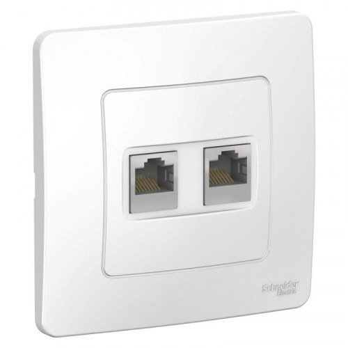 BLNIS045451 Blanca Розетка компьютерная RJ45 Cat.5e 2 гнезда, белая (уп.10шт.) Systeme Electric (Россия) BLNIS045451 - фото 616604