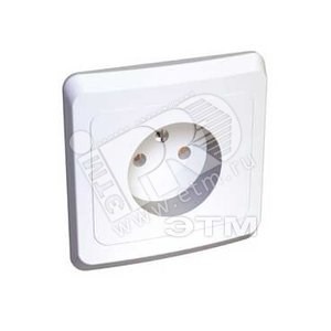 PC 16-001B ЭТЮД Розетка 1 гнездо без заземления, белая (уп.20шт.) Systeme Electric (Россия) PC16-001B - фото 617010