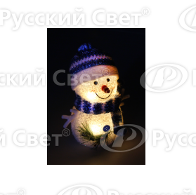 KOCNL-EL119 Фигурка "Снеговик" мягк. син. шапочка син. шарф 20см Космос KOCNL-EL119 - фото 617060