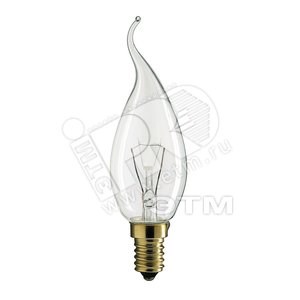 17580938 PHILIPS Deco 40W E14 230V BXS35 CL 1CT/4X5F Лампа (свеча на ветру) прозрачная (уп.20шт.) 871150017580938 - фото 617213
