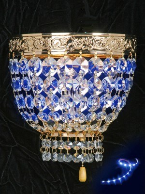 V5023/1+9A Бра 1xЕ14 макс. 60Втт + 9LEDx0,2Вт blue V5023/1+9A - фото 617252
