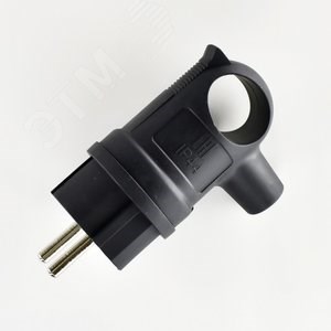 106-0400-0109/109 Вилка с заземлением угловая каучуковая с кольцом IP44, черная (уп.24шт.) Lezard (Китай) 106-0400-0109/109 - фото 617289