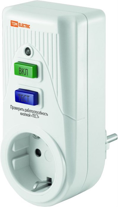 SQ1512-0002 Устройство защитного отключения УЗО-Р-IP40-16-30 (в розетку) 16А 30мА IP40 TDM  SQ1512-0002 - фото 617394