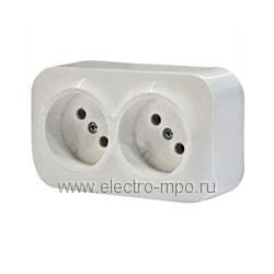 782242 Quteo Розеточный блок 2x2К без шторок 16A 250В~ IP20 слоновая кость (уп.10шт.) Legrand (Франция) 782242 - фото 617431