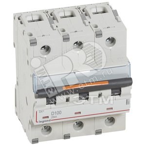 409841/006661 DX³ Выключатель автоматический 3п 100A D 25кА, 4,5 модуля Legrand (Франция) 409841 - фото 617466