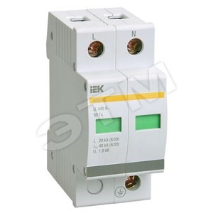 MOP20-2-D ОПС1-D 2Р In=5kA Un=230B Im=10kA Ограничитель перенапряжения (уп.60шт.) IEK® MOP20-2-D - фото 617473