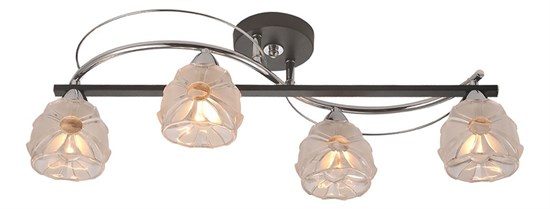 218/4PF-Blackchrome Люстра потолочная, черный + хром, полупрозрачный, 4х60W Е14 IDlamp (Италия) 218/4PF-Blackchrome - фото 617616