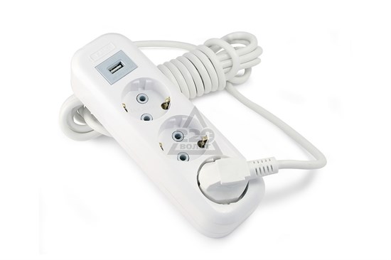 У3-Е-USB-05 3-местный с з/к 250В 16А, USB гнездо 5В 1.3А, 5м Сетевой удлинитель LUX 4606400418924 - фото 617775