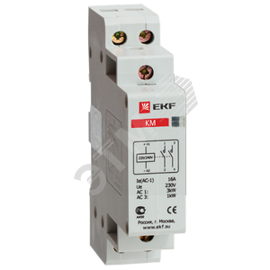 km-1-16-20 PROxima КМ 16А 1п 220В 2НО Контактор модульный EKF km-1-16-20 - фото 617929