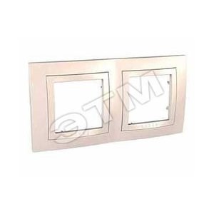 MGU2.004.25 Unica Рамка с декоротивным элементом, 2 поста, бежевая (уп.10шт.) Schneider Electric MGU2.004.25 - фото 618011