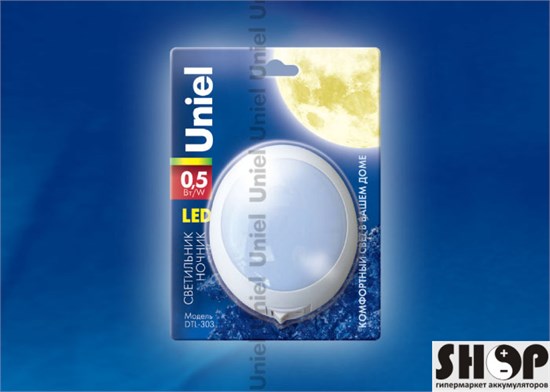 DTL-303-Круг/White/3Led/0,5W Ночник светодиодный (уп.120шт.) UNIEL DTL-303-Круг/White/3Led/0 - фото 618128