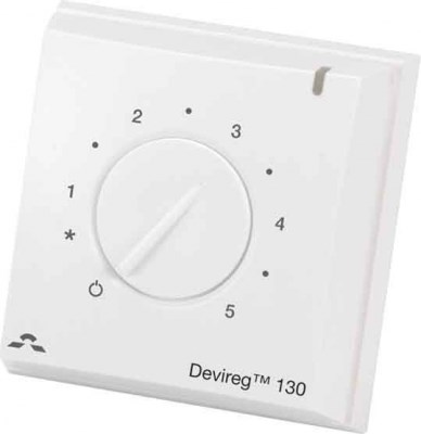 140F1010/119112003 Devireg™ Д-130 Терморегулятор с датчиком пола для накладного монтажа белый DEVI 140F1010 - фото 618129