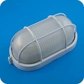 Round WP 60 21 01 Светильник IP54, овальный, 60Вт, белый с решеткой (уп.18шт.) ITALMAC Round WP 60 21 01 - фото 618226