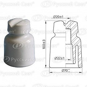 00000016 ТФ-20 Изолятор штыревой Электрофарфор 00000016 - фото 618241