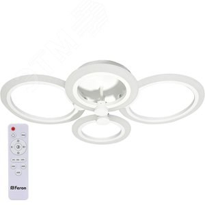 41669 AL5900 Cycles 72W, Max. 4700Lm, 3000К-6500K, IP20, белый Светильник светодиодный управляемый с пультом (уп.10шт.) FERON (Китай) 41669 - фото 618313