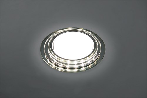 40524 CD5024 круг, 20LED*2835 SMD 4000K, 15W GX53, без лампы, прозрачный, хром Светильник встраиваемый с LED подсветкой с драйвером в комплекте Feron 40524 - фото 618324
