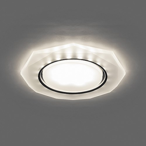 32660 CD5021, 20LED*2835 SMD 4000K, 15W GX53, без лампы,белый матовый Светильник встраиваемый с LED подсветкой с драйвером в комплекте FERON 32660 - фото 618421