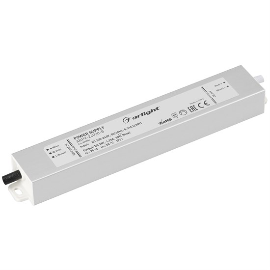 020004 Блок питания ARPV-24030-B 24V, 1.3A, 30W IP67 Металл, 3 года Arlight (Россия) 020004 - фото 618514