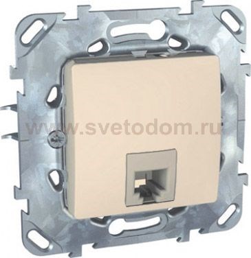 MGU5.492.25ZD ТЕЛЕФОННАЯ РОЗЕТКА 1ХRJ11 (4 КОНТ) БЕЖЕВАЯ (уп.10шт.) UNICA MGU5.492.25ZD - фото 618585