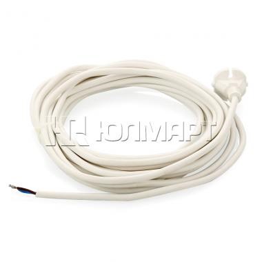 V2 Сетевой шнур ПВС 2x0.75  5м с вилкой без заземления, белый LUX 4606400609667 - фото 618616