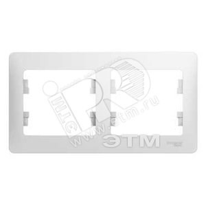 GSL000102 Glossa Рамка горизонтальная 2 поста, белая (уп.30шт.) Systeme Electric (Россия) GSL000102 - фото 618679