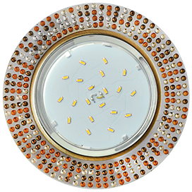 FQ53RMECB Ecola GX53 H4 5319 Glass Круг с прозр.-янтарн. мозаикой/фон зерк./центр.часть черн. бронза 40x123x123 (к+) Светильник встр. (уп.10/50шт.) FQ53RMECB - фото 618735
