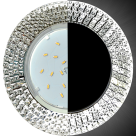 SC53RMECB Ecola GX53 H4 LD5319 Glass Cветильник встр. Круг с  прозр.  мозаикой с подсветкой/фон зерк./центр.часть хром 40x123 (к+) (уп.10/30шт.) SC53RMECB - фото 618748