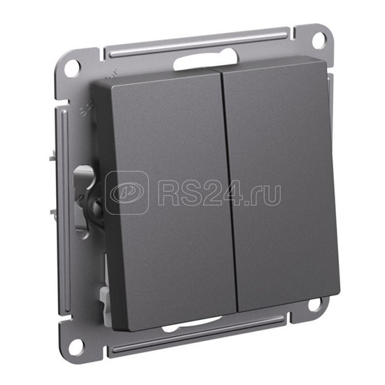ATN001451 AtlasDesign Механизм выключателя двухклавишного (сх.5), базальт (уп.5шт.) Systeme Electric (Россия) ATN001451 - фото 618842