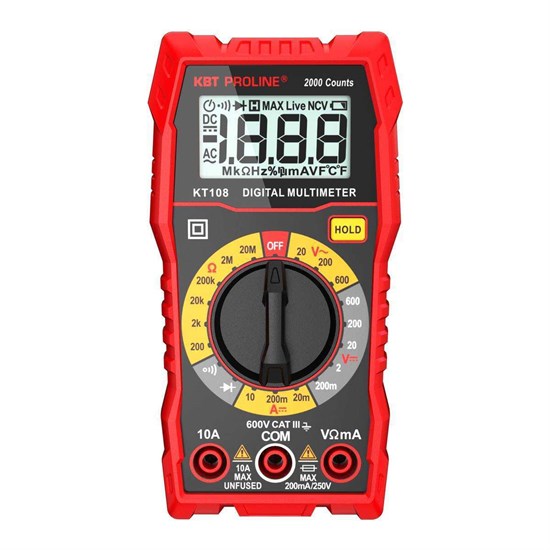 86324 KT 108 PROLINE Мультиметр цифровой с True RMS КВТ (Россия) 86324 - фото 618865