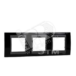MGU66.006.293 Unica top Рамка горизонтальная 3 места, родий/графит Schneider Electric MGU66.006.293 - фото 619027