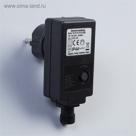 1586073 Трансформатор комнатный для гирлянд 220/24 В, 6 Вт, Н.Т. 2W, черный  1586073 - фото 619050