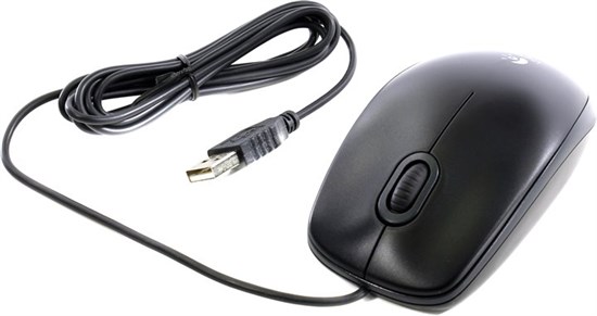 B100 Мышь оптическая (800dpi) USB (2but), черная Logitech B100 - фото 619081