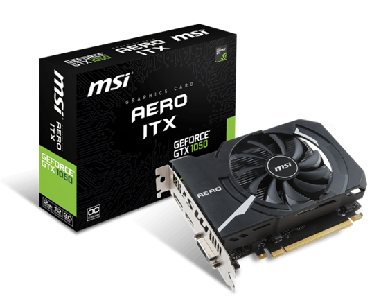 Видеокарта MSI GeForce GTX 1050 AERO ITX OC 2048Mb GDDR5 GTX 1050 AERO ITX 2G OC GTX 1050 AERO ITX 2G OC - фото 619165