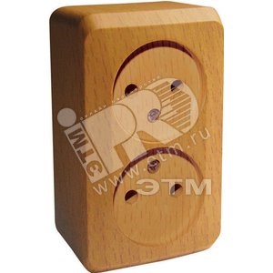 PA 16-005T ЭТЮД Розетка 2 гнезда без заземления бук (уп.16шт.) Schneider Electric PA16-005T - фото 619207