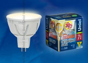 LED-JCDR-7W/WW/GU5.3/FR/DIM Palazzo Лампа светодиодная диммир., теплый белый свет (уп.50шт.) UNIEL LED-JCDR-7W/WW/GU5.3/FR/D - фото 619353