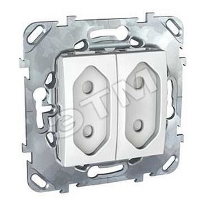 MGU5.3131.18ZD Unica Розетка двойная без з/к, со шторками 10А, белая (уп.10шт.) Schneider Electric MGU5.3131.18ZD - фото 619488