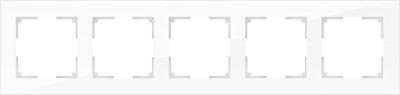 WL01-Frame-05 Рамка на 5 постов белая, стекло (уп.5шт.) Favorit WERKEL WL01-Frame-05 - фото 619526