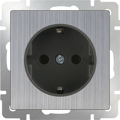 W1171002/WL02-SKG-01-IP20 Механизм розетки 1 гнездо с заземлением, глянцевый никель (уп.10шт.) Werkel™ (Китай) a051086-1 - фото 619576