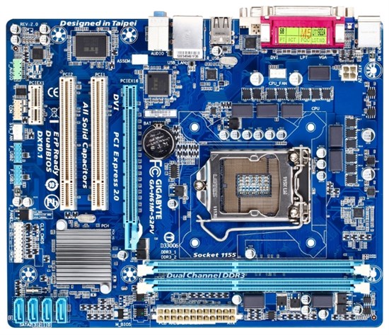 Материнская плата Gigabyte GA-H61M-S2PV (Socket 1155, intel H61, 2*DDR3 1333, VGA (DVI-D, D-Sub) GA-H61M-S2PV - фото 619845